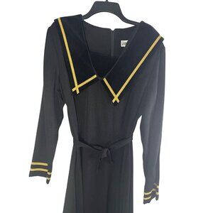 J.B.S Sailor Dress NEW Women’s 16 Black White Maxi Nautical retro VTG 80's